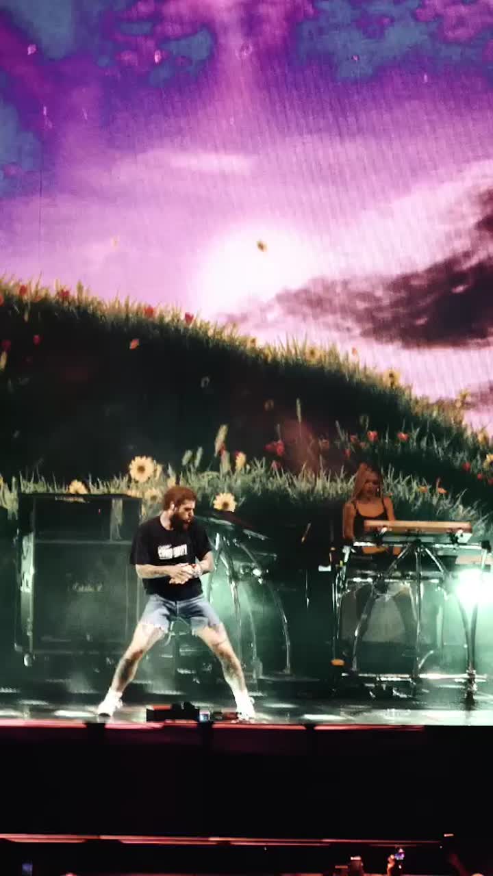 Post Malone performing onstage